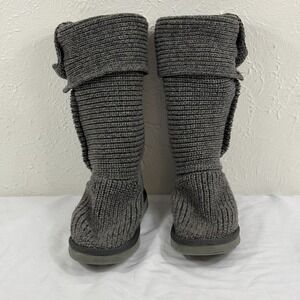 UGG Australia Women's Size 7 Cardy Classic Knit Tall Sweater Boots Gray 5819